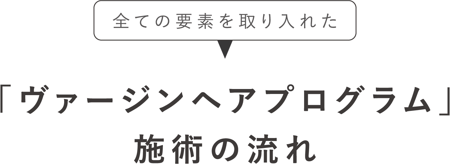 「ヴァージンヘアプログラム」施術の流れ